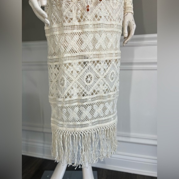 ZIMMERMANN Cira Ivory Ribbon Lace Tassel Midi Belted Dress sz 1 NWT 950$ - Picture 8 of 15